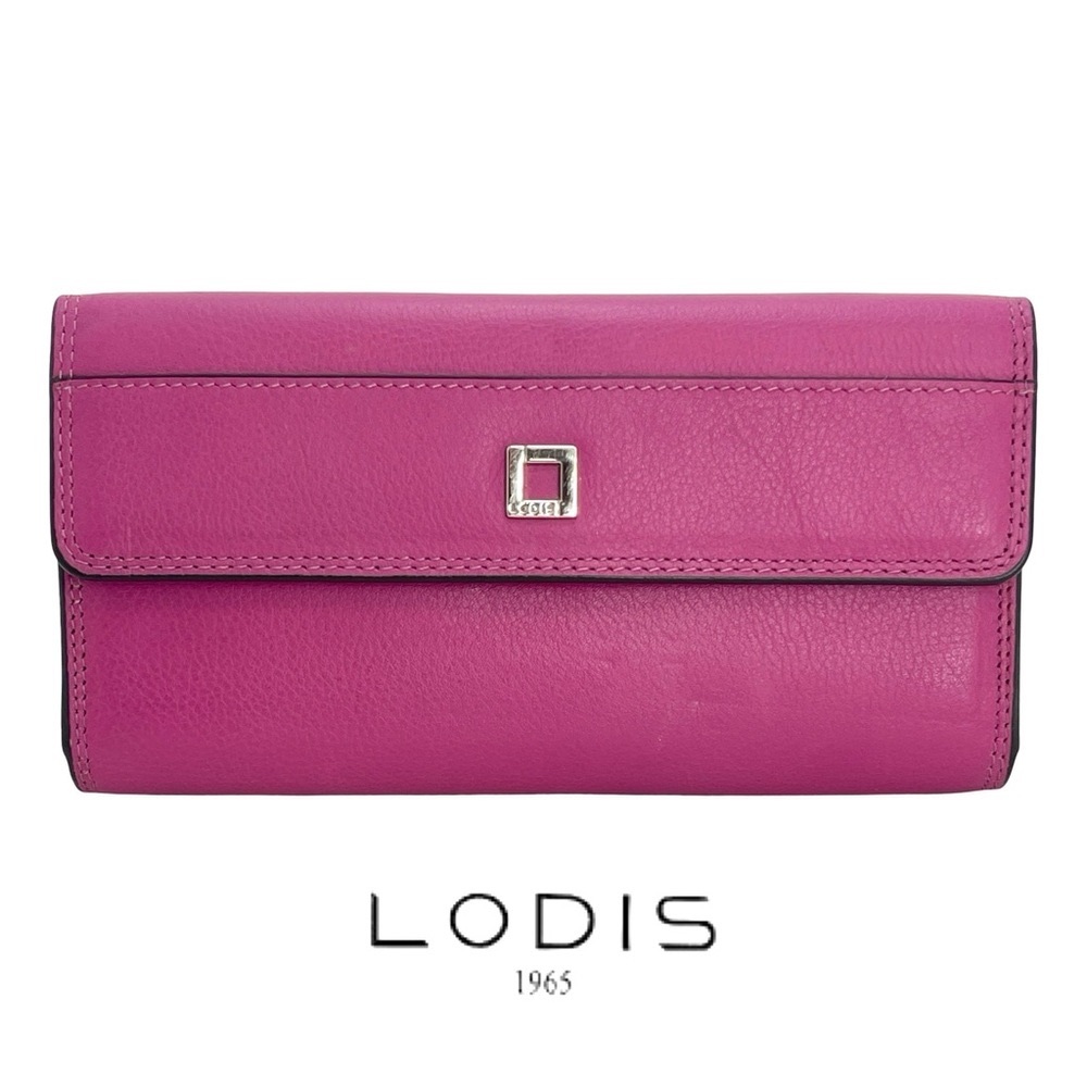 Lodis Pink Leather Women's Wallet Clutch